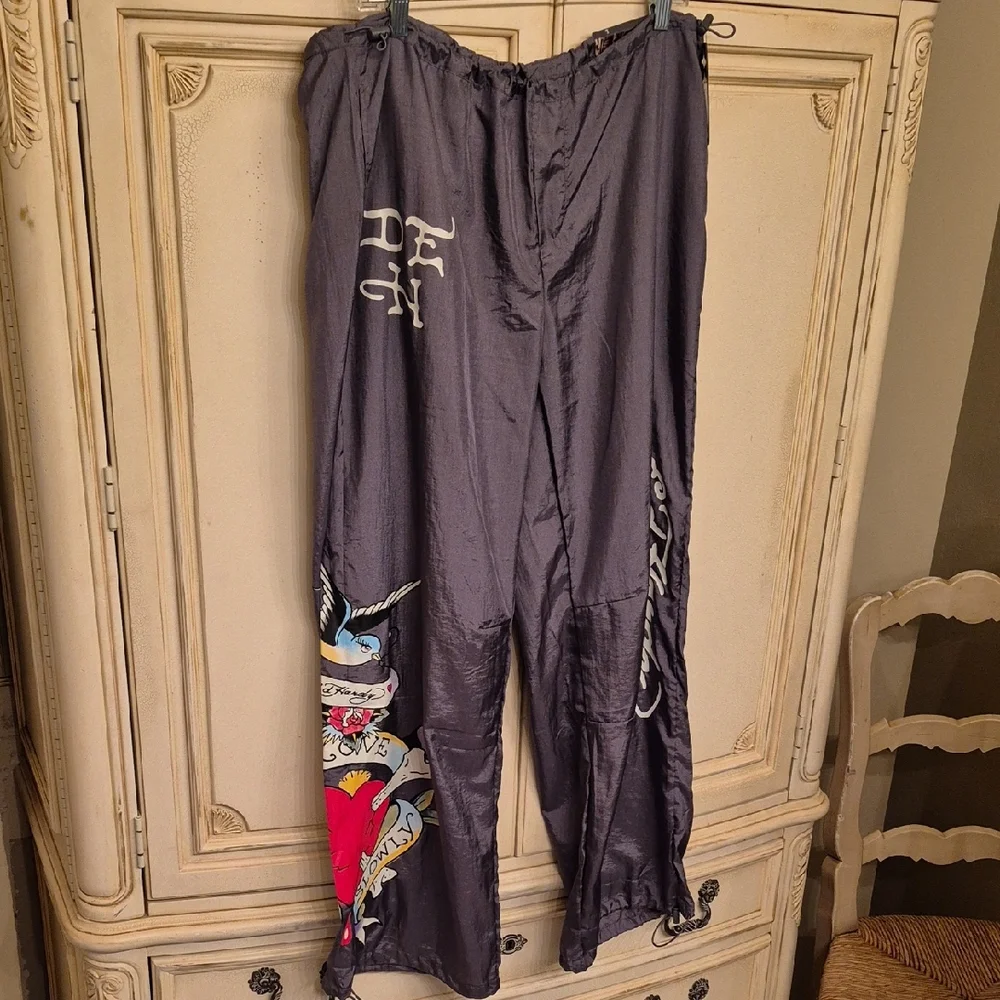 Ed Hardy "Love Kills Slowly" Nylon Parachute Pants - Picture 4 of 13